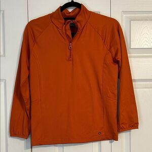 GAP Fit Size Large Rust Orange Lightweight 1/4 Zip Tech Jacket Athleisure